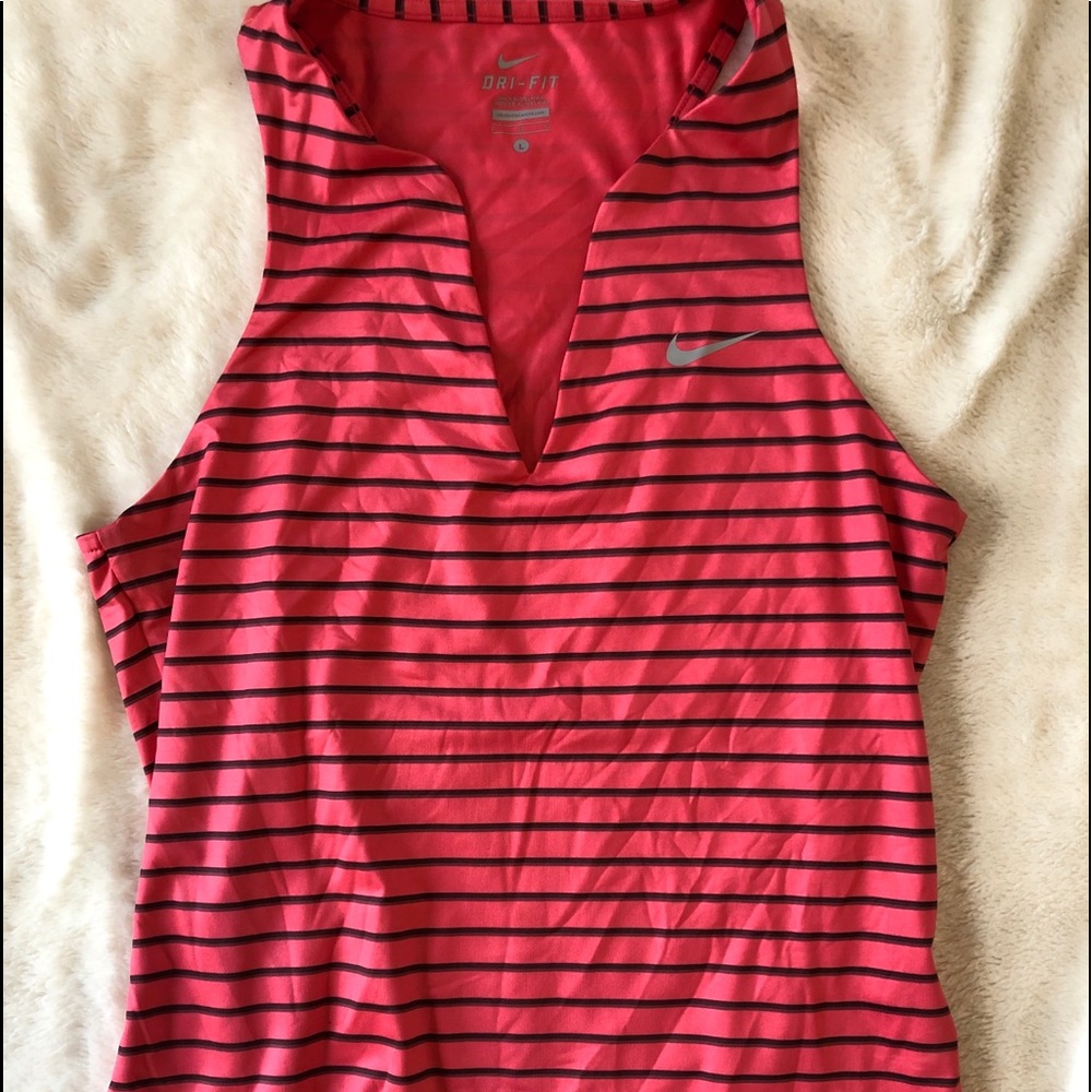 Nike striped v-neck tank